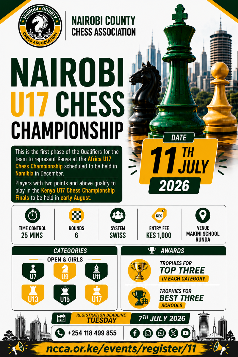Nairobi U17 Chess Championship Poster